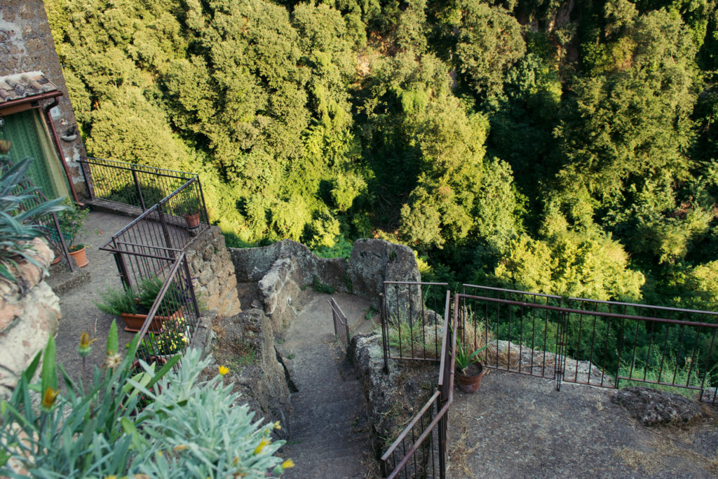 scorcio del borgo di Corchiano sul bosco circostante